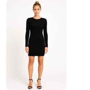 VERSACE Black Long Sleeve Sweater Dress